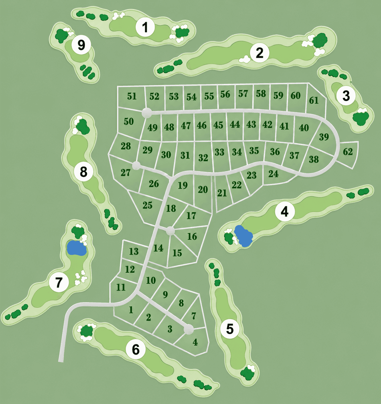 Illustrated hole layout for the Chimney Top nine